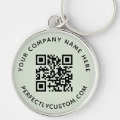 QR-code en aangepaste tekstlichtpagina groen Sleutelhanger (Voorkant)