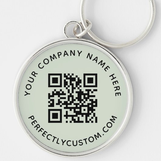 QR-code en aangepaste tekstlichtpagina groen Sleutelhanger (Voorkant)