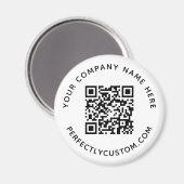 QR-code en aangepaste tekstronde Magneet (Voorkant / Achterkant)