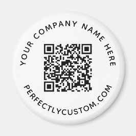 QR-code en aangepaste tekstronde Magneet