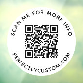 QR-code en aangepaste tekstronde Raamsticker (Vel 3)