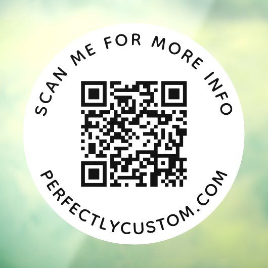 QR-code en aangepaste tekstronde Raamsticker (Vel 3)