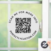 QR-code en aangepaste tekstronde Raamsticker (Huis)
