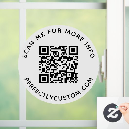 QR-code en aangepaste tekstronde Raamsticker (Huis)