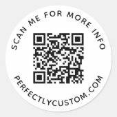 QR-code en aangepaste tekstronde-Sticker Ronde Sticker (Voorkant)