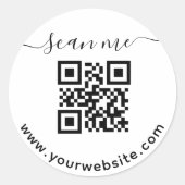QR-code en aangepaste tekstronde-Sticker Ronde Sticker (Voorkant)