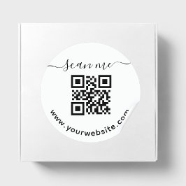 QR-code en aangepaste tekstronde-Sticker Ronde Sticker