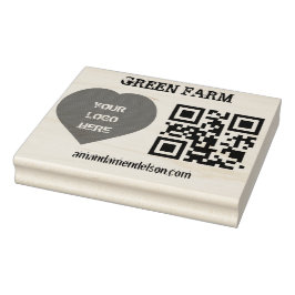 Qr code en bedrijf logo rubberstempel