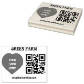 Qr code en bedrijf logo rubberstempel (Gestempeld)