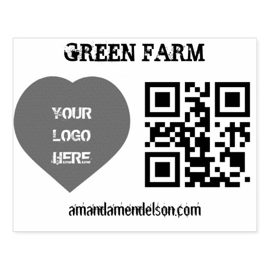 Qr code en bedrijf logo rubberstempel (Afrduk)