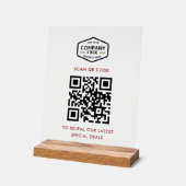 QR-code en bedrijfslogo minimalistisch Acryl Bord (Hoek)