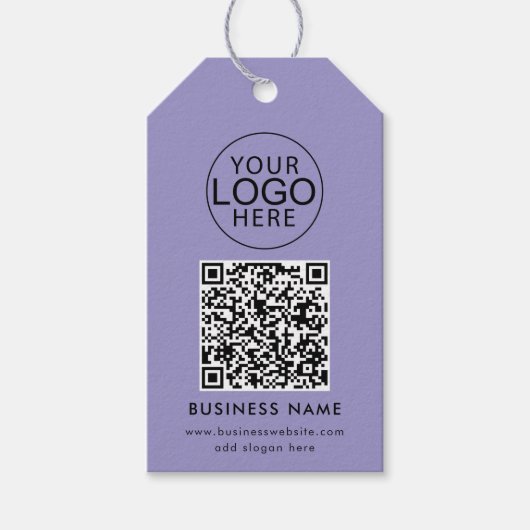 QR-code en bedrijfslogo op maat Cadeaulabel (Voorkant)