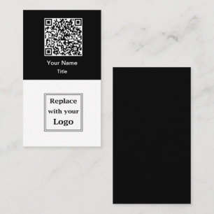 QR-code en bedrijfslogo Visitekaartjes Verticaal