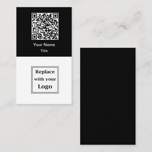 QR-code en bedrijfslogo Visitekaartjes Verticaal (Voorkant / Achterkant)
