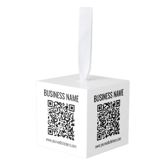 QR-code en bedrijfsnaam Decoratie (Voorkant hoekig)