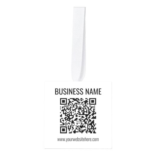 QR-code en bedrijfsnaam Decoratie (Voorkant)