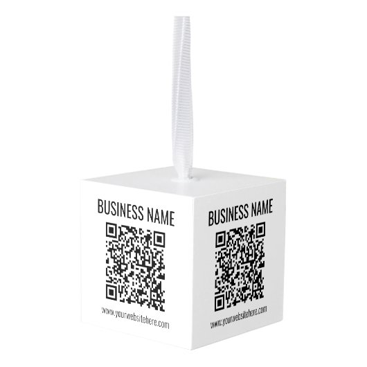  QR-code en bedrijfsnaam Decoratie (Achter hoekig)