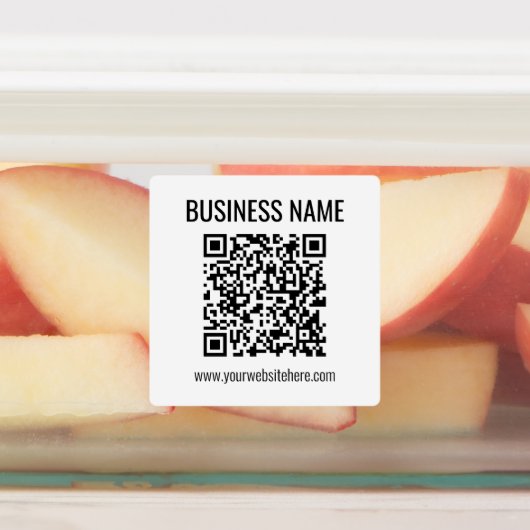 QR-code en bedrijfsnaam Labels (Aangebracht)