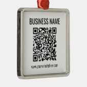 QR-code en bedrijfsnaam Metalen Ornament (Rechts)