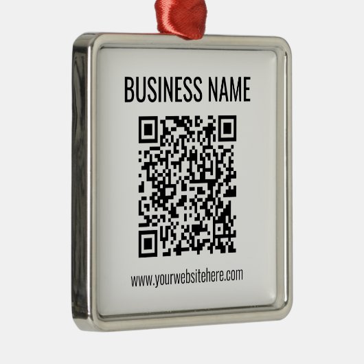  QR-code en bedrijfsnaam Metalen Ornament (Rechts)