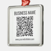 QR-code en bedrijfsnaam Metalen Ornament (Links)