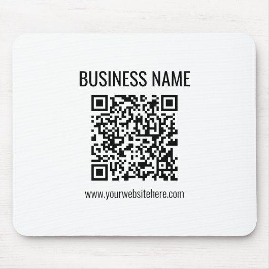  QR-code en bedrijfsnaam Muismat (Voorkant)