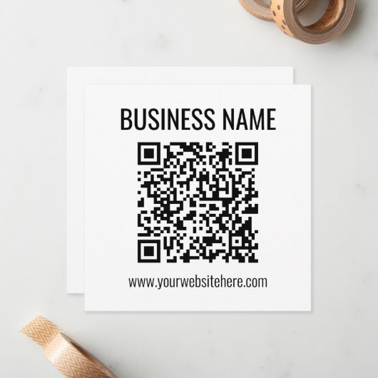  QR-code en bedrijfsnaam Notitiekaartje (Voorkant / Achterkant in situ)