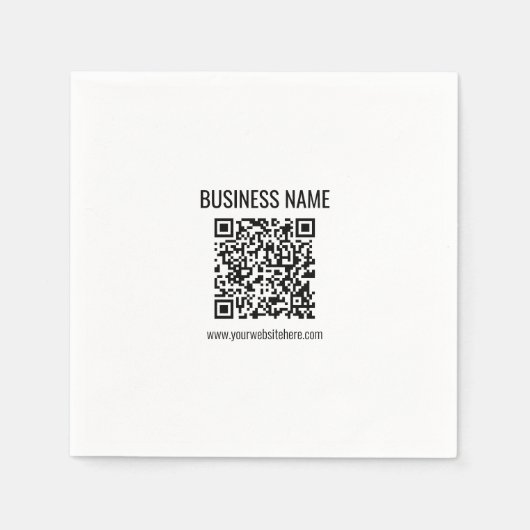  QR-code en bedrijfsnaam Servet (Voorkant)