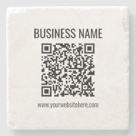 QR-code en bedrijfsnaam Stenen Onderzetter