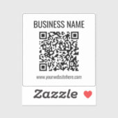 QR-code en bedrijfsnaam Sticker (Vel)