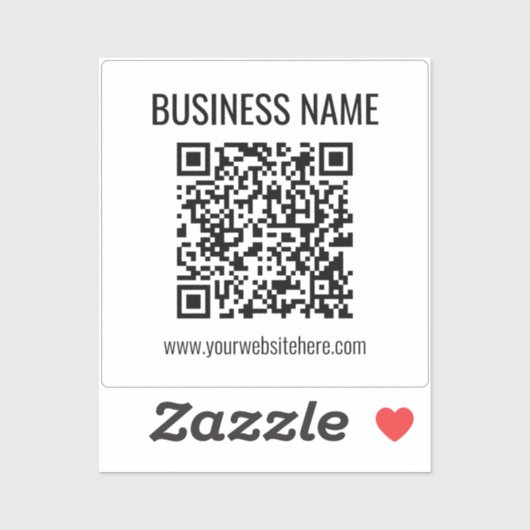  QR-code en bedrijfsnaam Sticker (Vel)