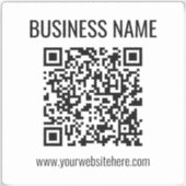 QR-code en bedrijfsnaam Sticker (Voorkant)