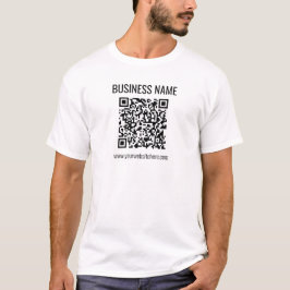 QR-code en bedrijfsnaam T-shirt