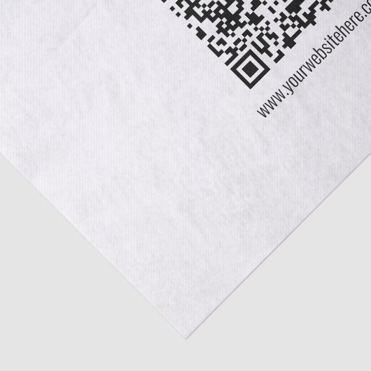 QR-code en bedrijfsnaam Tissuepapier (Detail)