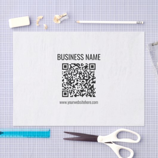 QR-code en bedrijfsnaam Tissuepapier (Craft)