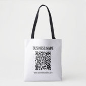 QR-code en bedrijfsnaam Tote Bag (Voorkant)