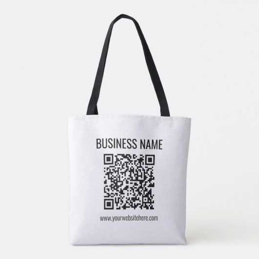 QR-code en bedrijfsnaam Tote Bag (Achterkant)