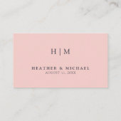 QR-code en -bruiloft Blush Pink & Navy Blue RSVP Informatiekaartje (Achterkant)