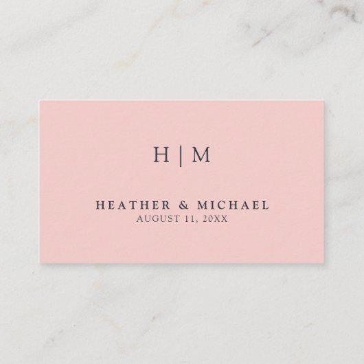 QR-code en -bruiloft Blush Pink & Navy Blue RSVP Informatiekaartje (Achterkant)