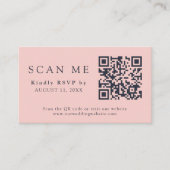 QR-code en -bruiloft Blush Pink & Navy Blue RSVP Informatiekaartje (Voorkant)