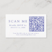 QR-code en bruiloft Website Periwinkle Wedding RSV Informatiekaartje (Voorkant)