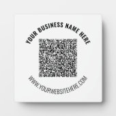 QR Code en Custom Text Business Plaque Gift Fotoplaat (Voorkant)