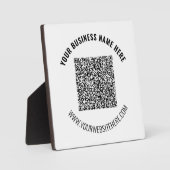 QR Code en Custom Text Business Plaque Gift Fotoplaat (Voorkant)