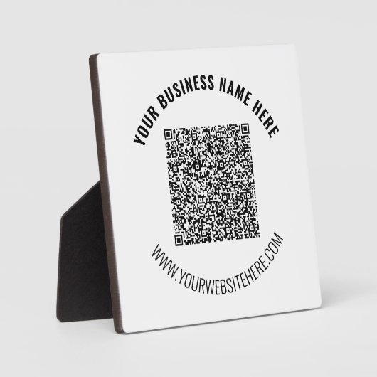 QR Code en Custom Text Business Plaque Gift Fotoplaat (Voorkant)