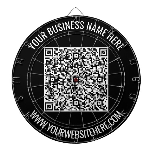 QR Code en Custom Text Dart Board - Kies Kleur Dartbord (Voorkant)