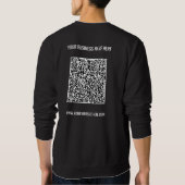QR Code en Custom Text Uw Business Sweatshirt (Achterkant)