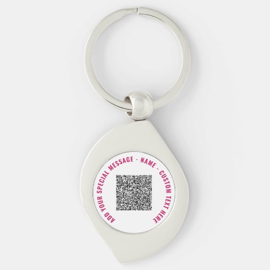 QR Code en de Sleutelhanger van de Douanetekst kie (Voorkant)
