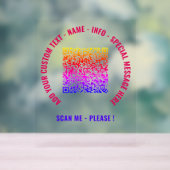 QR-Code en Douanetekst Acrylteken Kies Kleuren Acryl Bord (Neutraal)