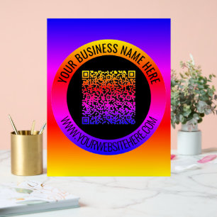 QR Code en Douanetekst Uw Bedrijfs Acrylteken Acryl Bord