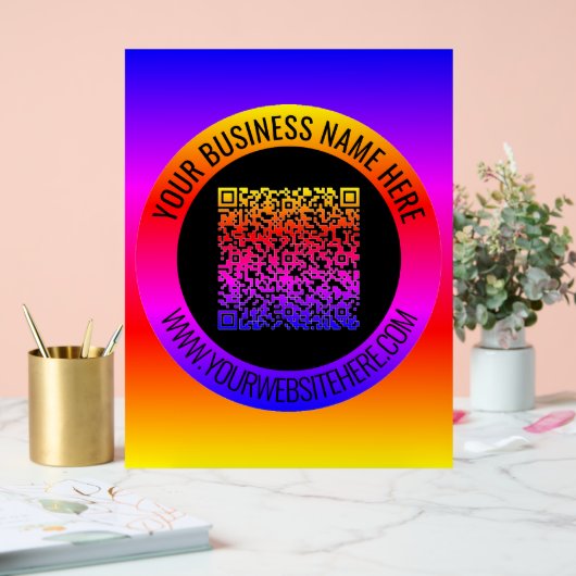 QR Code en Douanetekst Uw Bedrijfs Acrylteken Acryl Bord (Huwelijk)